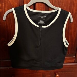 Sincerely Jules Black Tank Top with White Trim